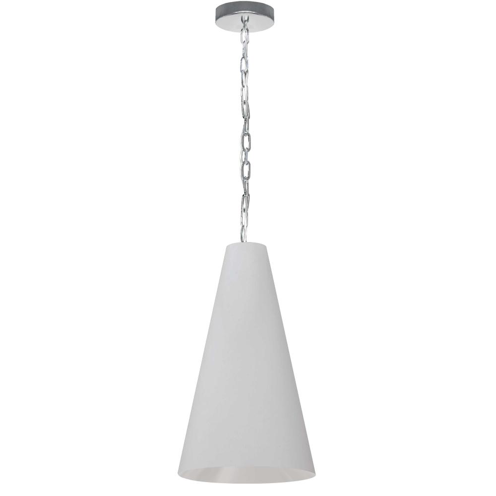 1LT Anaya Small Pendant, PC w/ WH Shade : 2RADX | Munro Lighting