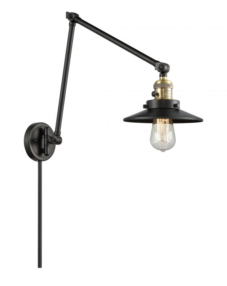 Railroad - 1 Light - 8 inch - Black Antique Brass - Swing Arm : 3114NY2